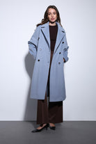 Antioch-Antioch Mavi Kruvaze Kadın Kaban-Kaban-2-Milagron.com