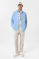 Antioch-Mavi Modal Kumaş Relax Fit Çizgili Erkek Gömlek-Gömlek-3-Milagron.com