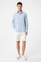 Antioch-Mavi Relax Fit Dokulu Erkek Gömlek-Gömlek-2-Milagron.com