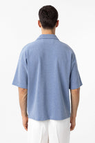 Antioch-Mavi Relax Fit Fermuarlı Polo Yaka Erkek T Shirt-T-Shirts-4-Milagron.com