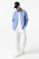 Antioch-Mavi Relaxed Çizgili Erkek Gömlek-Gömlek-2-Milagron.com