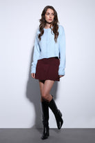 Antioch-Antioch Mavi Yırtmaçlı örgü Triko Kadın Kazak-Kazak-1-Milagron.com