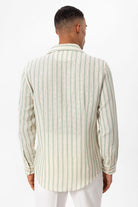Antioch-Mint Çizgili Örme Uzun Kollu Erkek Gömlek-Gömlek-6-Milagron.com