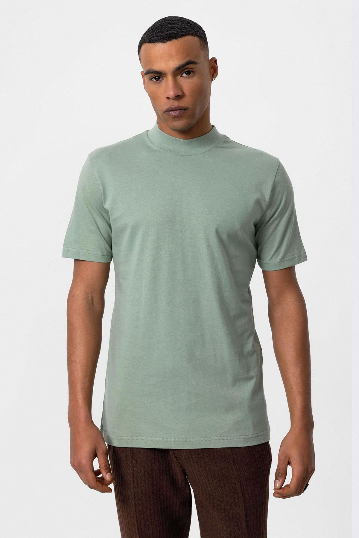 Antioch-Mint Slim Fit Basic T Shirt-T-Shirts-1-Milagron.com
