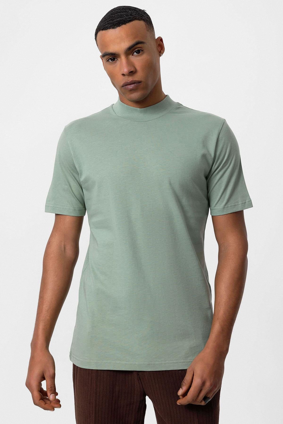 Antioch-Mint Slim Fit Basic T Shirt-T-Shirts-3-Milagron.com