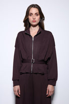 Antioch-Mürdüm Bel Kemerli Geniş Paça Pantolonlu Takım-Takım-4-Milagron.com