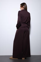 Antioch-Mürdüm Bel Kemerli Geniş Paça Pantolonlu Takım-Takım-7-Milagron.com