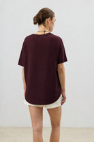 Antioch Mürdüm Dökümlü Kadın T-Shirt