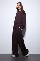 Antioch-Mürdüm Geniş Paça Relaxed Kadın Takım-Takım-2-Milagron.com