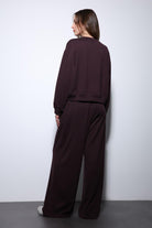 Antioch-Mürdüm Geniş Paça Relaxed Kadın Takım-Takım-8-Milagron.com