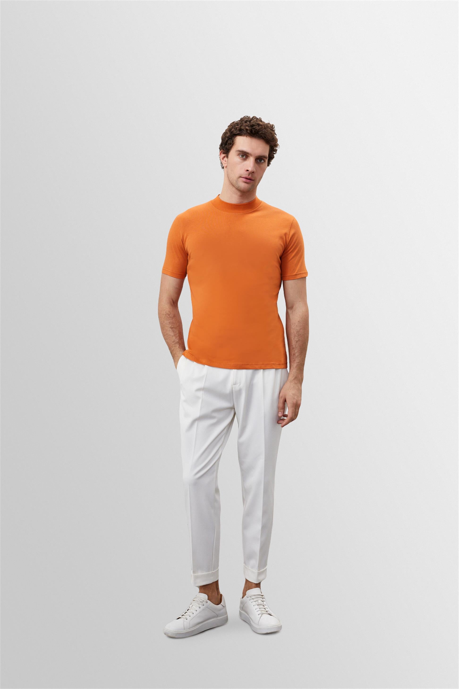 Antioch-Oranj Slim Fit Basic T Shirt-T-Shirts-3-Milagron.com