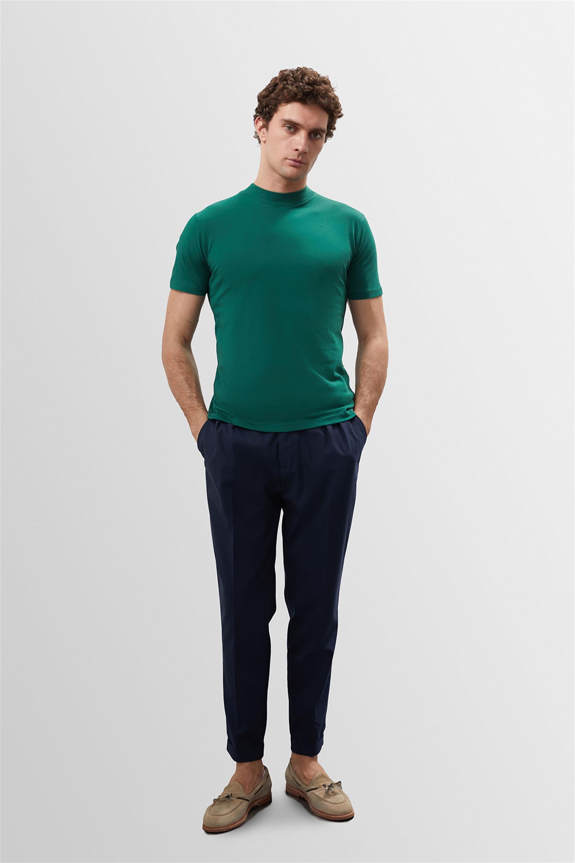 Antioch-Ördek Yeşili Slim Fit Basic T Shirt-T-Shirts-2-Milagron.com