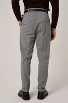 Antioch-Orta Gri Yüksek Bel Kemerli Pantolon-Kumaş Pantolon-3-Milagron.com