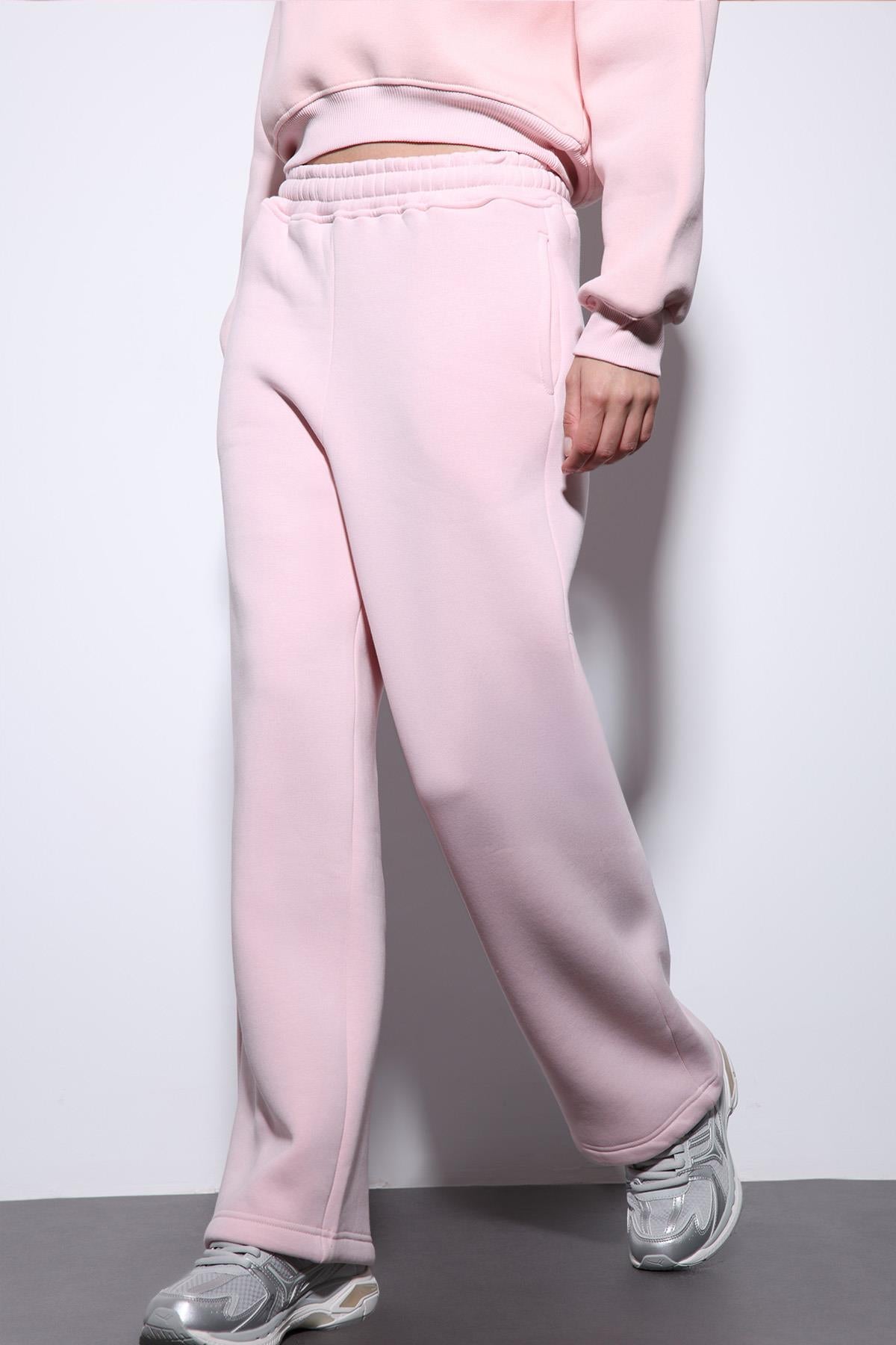 Antioch-Pembe Basic Ayarlanabilir Paça Kadın Eşofman Altı-Eşofman-3-Milagron.com