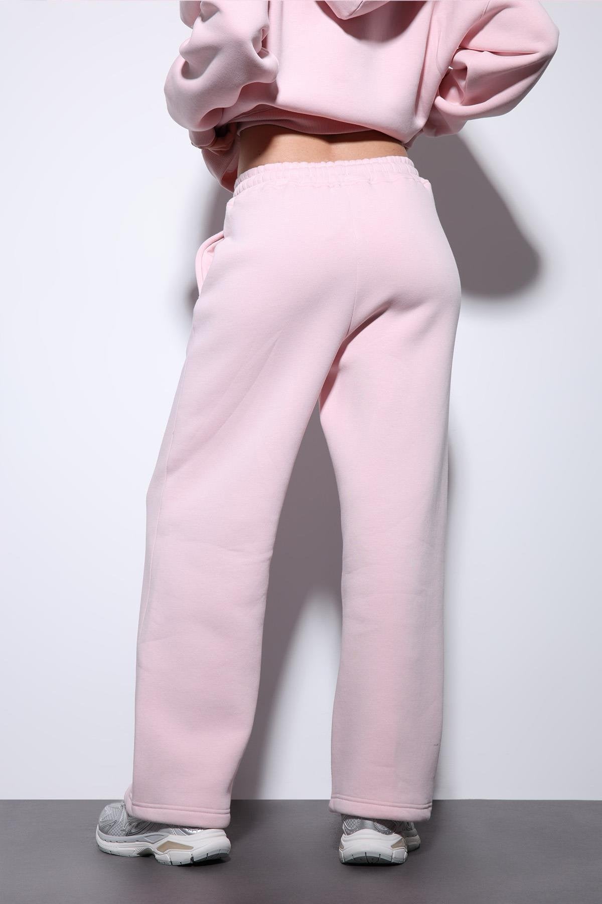 Antioch-Pembe Basic Ayarlanabilir Paça Kadın Eşofman Altı-Eşofman-6-Milagron.com