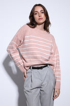 Antioch-Antioch Pembe çizgili Triko Kazak-Kazak-1-Milagron.com