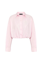 Antioch-Pembe Crop Poplin Kadın Gömlek-Gömlek-5-Milagron.com
