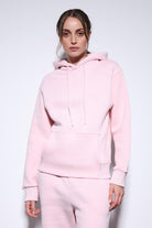 Antioch-Pembe Kapüşonlu Basic Kadın Sweatshirt-Sweatshirt-4-Milagron.com
