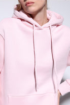 Antioch-Pembe Kapüşonlu Basic Kadın Sweatshirt-Sweatshirt-5-Milagron.com