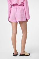 Antioch-Pembe Keten Karışımlı Şort Gömlek Kadın Takım-Alt - Üst Takım-8-Milagron.com