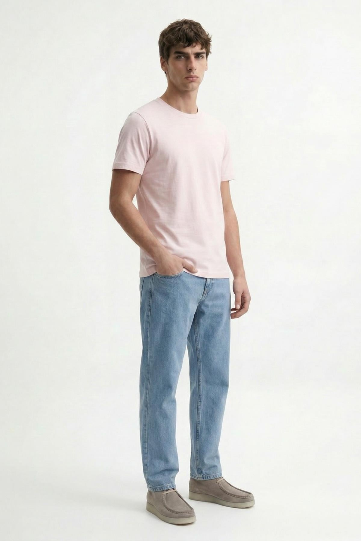 Antioch Pembe Pamuklu Erkek T-Shirt