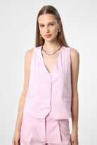 Antioch-Pembe Yelek Şort Kadın Takım-Alt - Üst Takım-4-Milagron.com