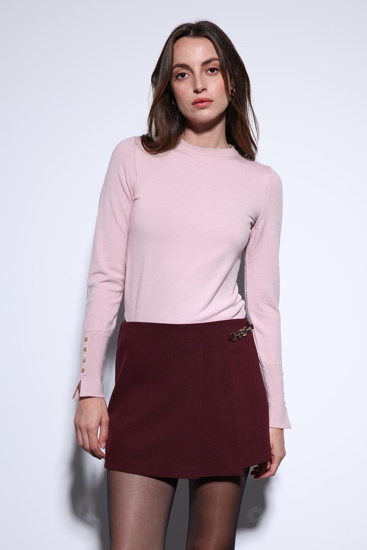 Antioch-Pudra Basic Kadın Triko Kazak-Kazak & Triko-1-Milagron.com