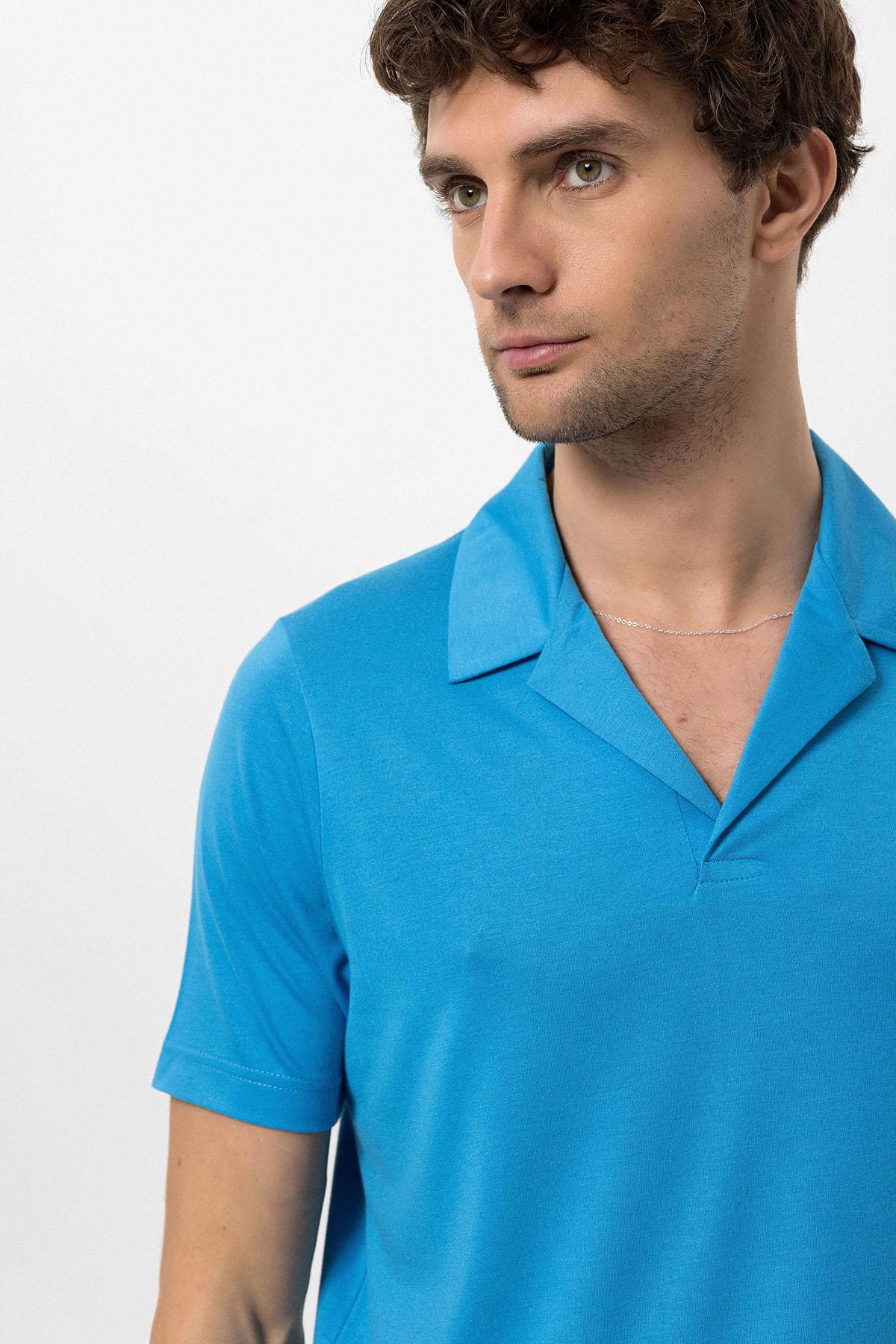 Antioch-Saks Apaş Yaka Regular Fit Erkek T Shirt-T-Shirts-3-Milagron.com