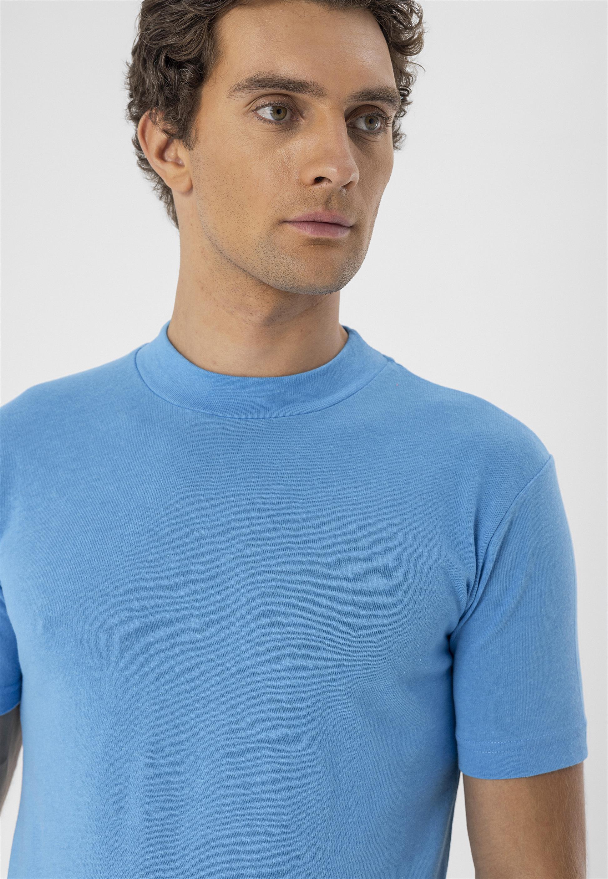 Antioch-Saks Bisiklet Yaka Slim Fit T Shirt-T-Shirts-5-Milagron.com