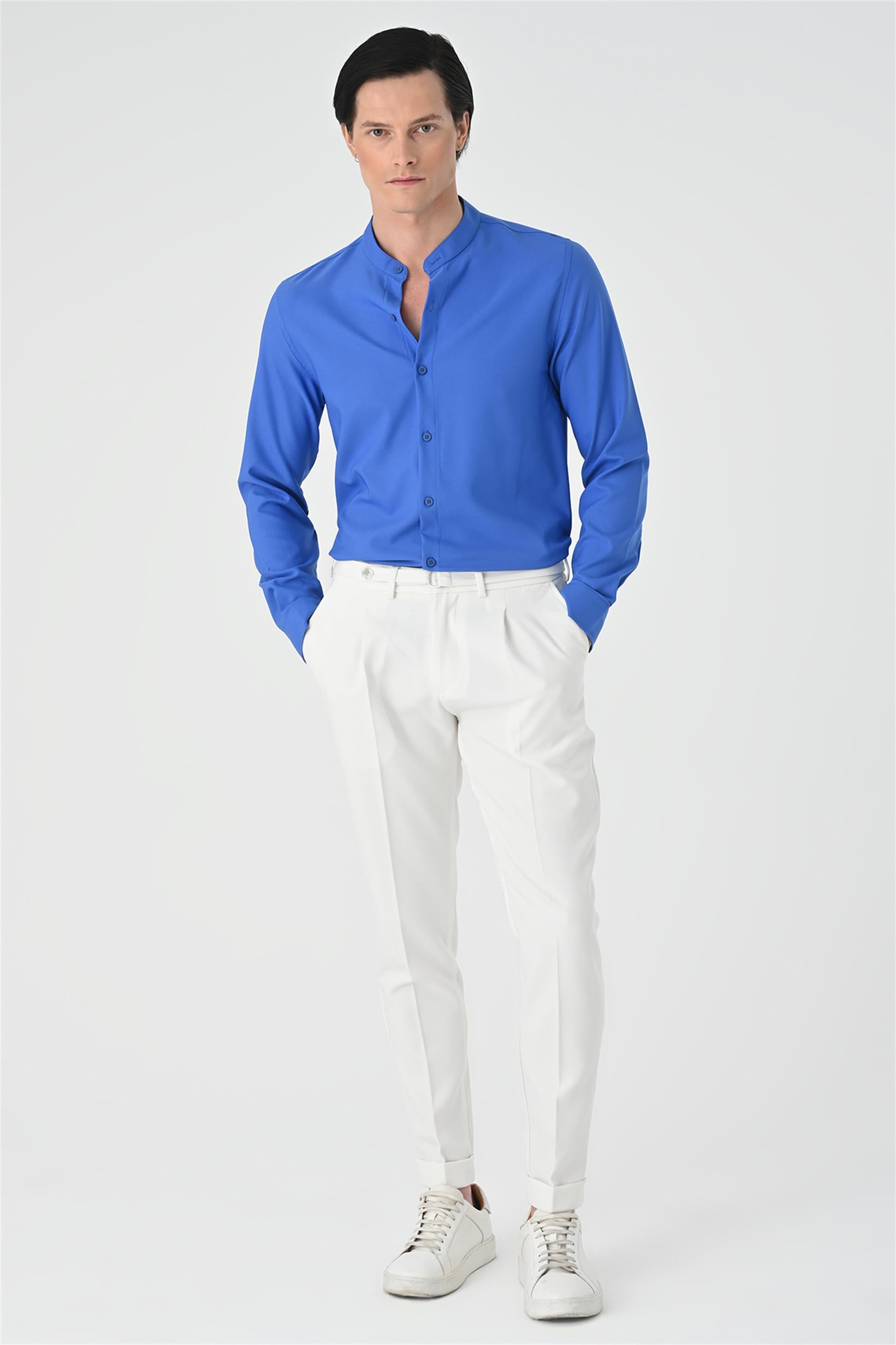 Antioch-Saks Regular Fit Hakim Yaka Erkek Gömlek-Gömlek-1-Milagron.com