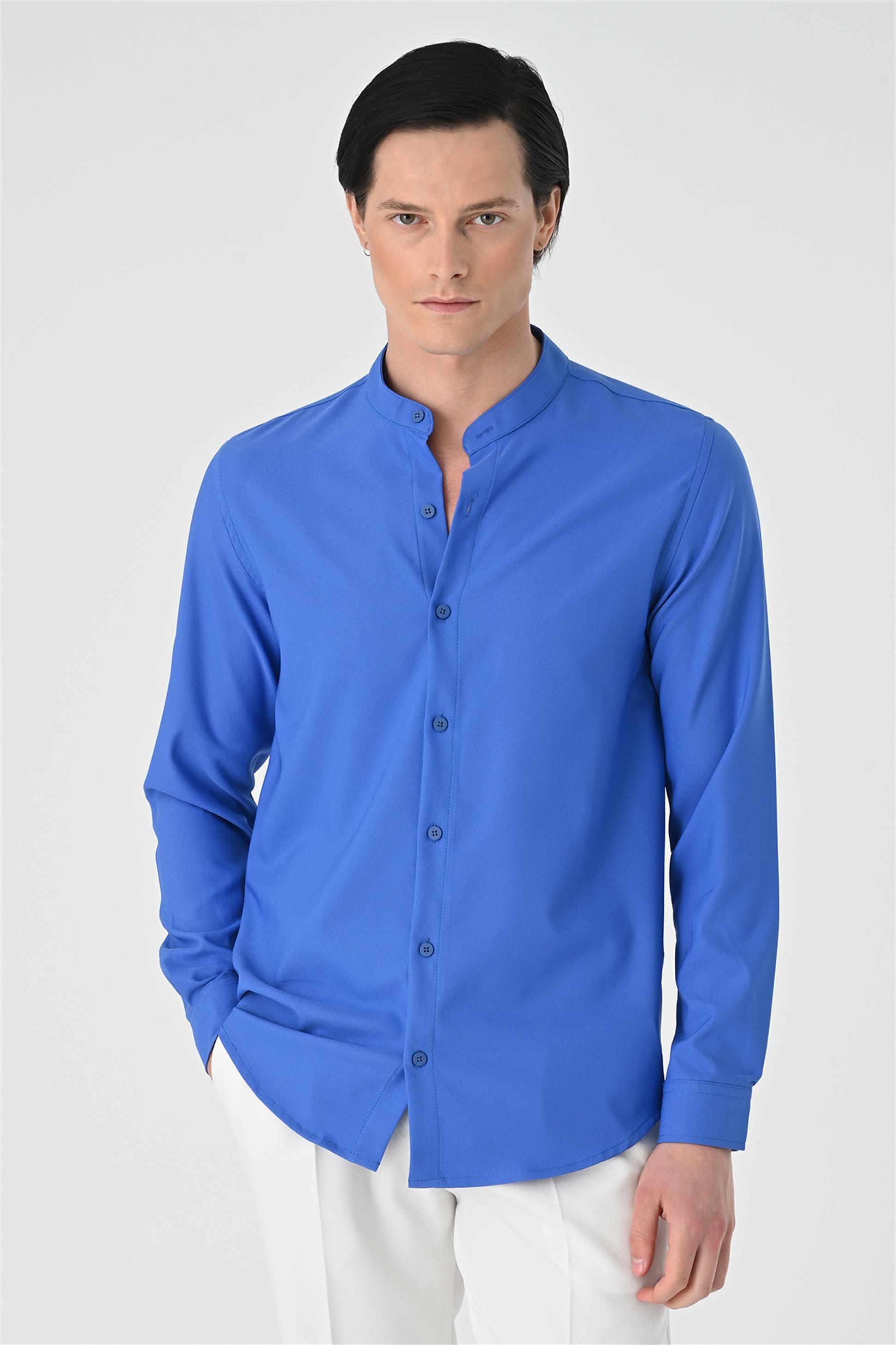 Antioch-Saks Regular Fit Hakim Yaka Erkek Gömlek-Gömlek-3-Milagron.com