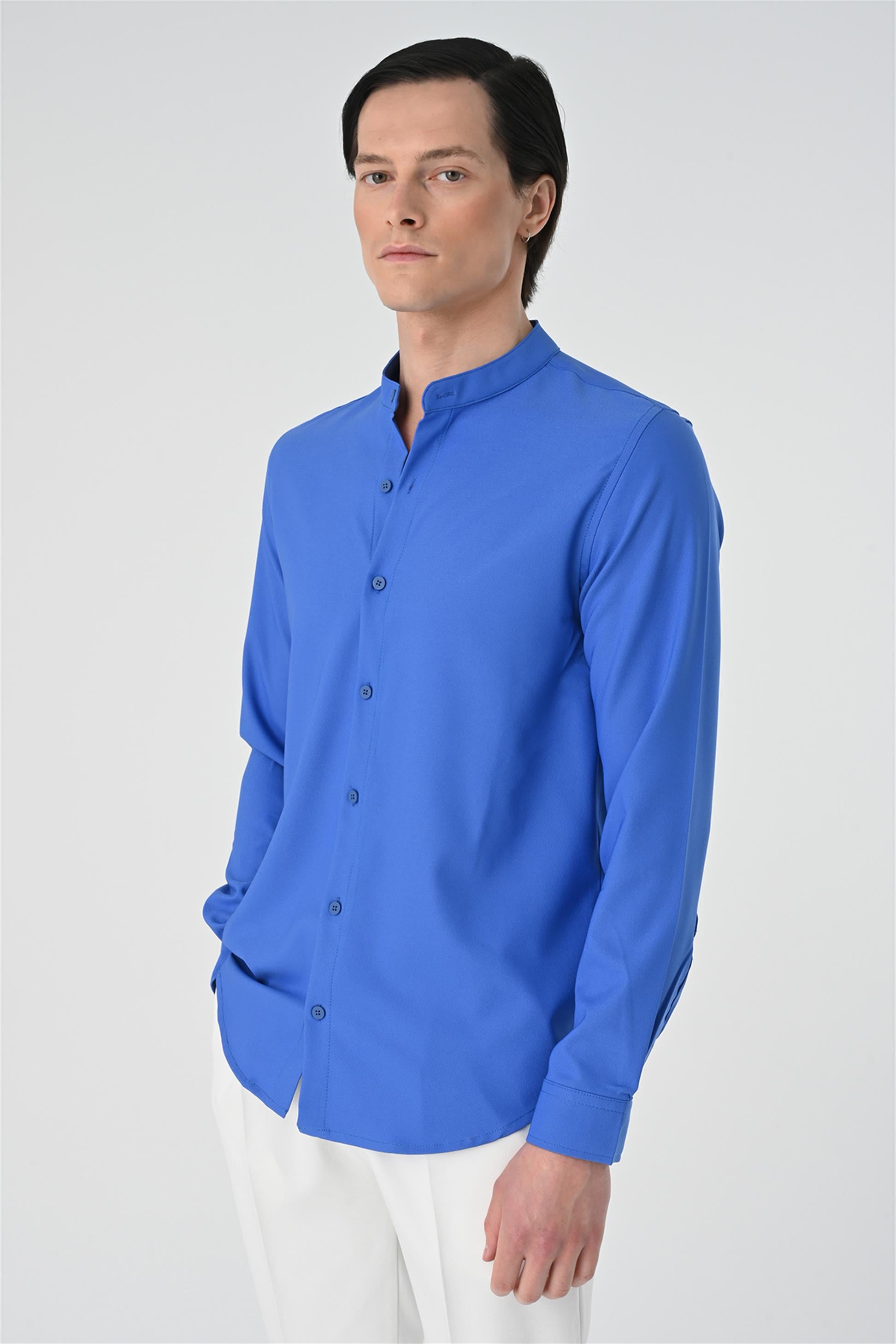 Antioch-Saks Regular Fit Hakim Yaka Erkek Gömlek-Gömlek-4-Milagron.com