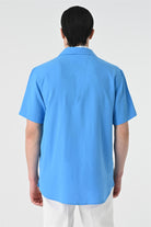 Antioch-Saks Relax Fit Şal Yaka Kısa Kollu Erkek Gömlek-Gömlek-5-Milagron.com