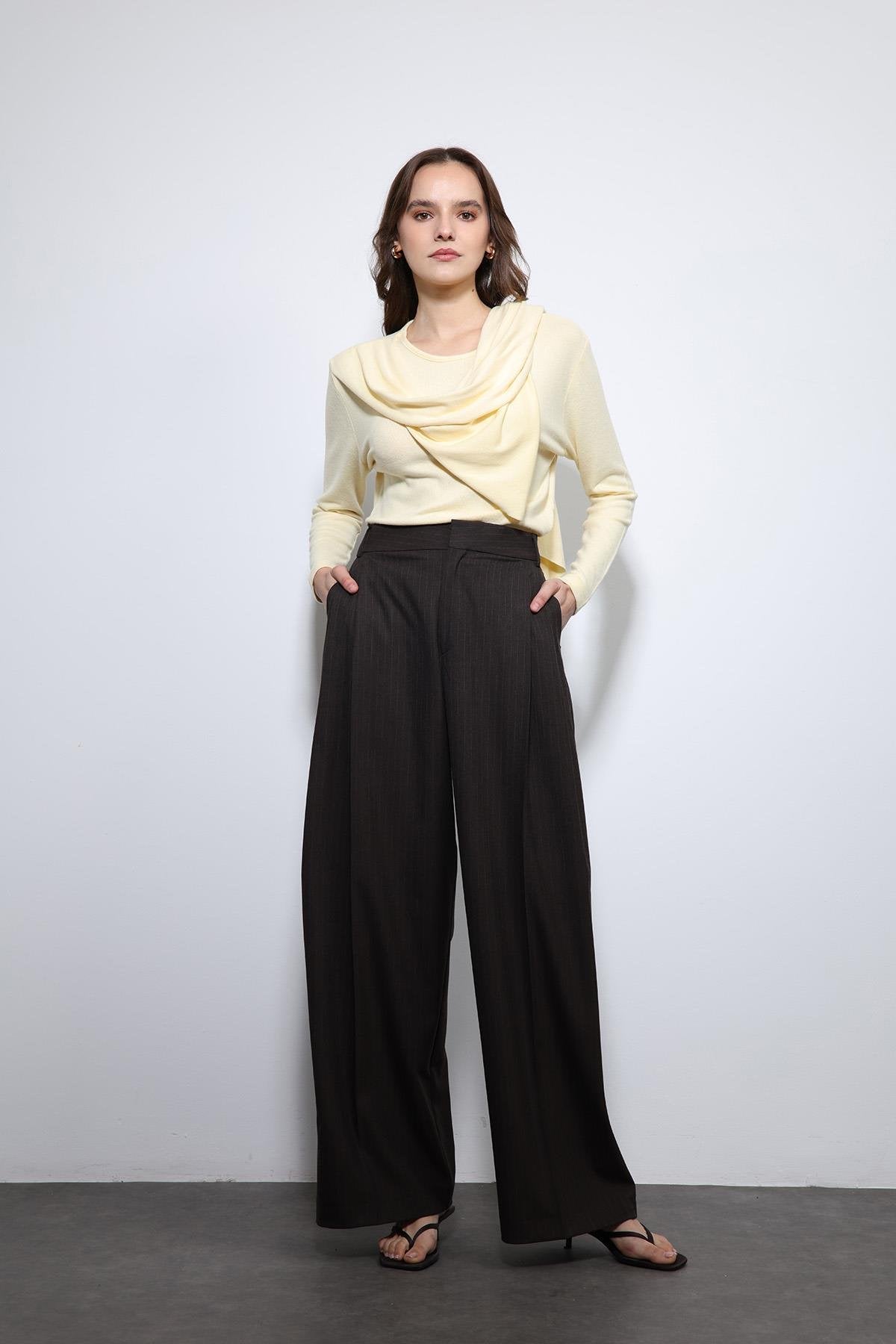 Antioch-Sarı Drapeli şal Detaylı Top-Top-1-Milagron.com