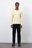 Antioch-Sarı Fitilli Düğmeli Yaka T Shirt-T-Shirt-5-Milagron.com