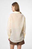 Antioch-Sarı Relax Fit Çizgili Uzun Kollu Kadın Gömlek-Gömlek-8-Milagron.com