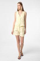 Antioch-Sarı Yelek Şort Kadın Takım-Alt - Üst Takım-1-Milagron.com