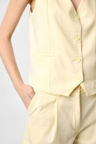 Antioch-Sarı Yelek Şort Kadın Takım-Alt - Üst Takım-10-Milagron.com