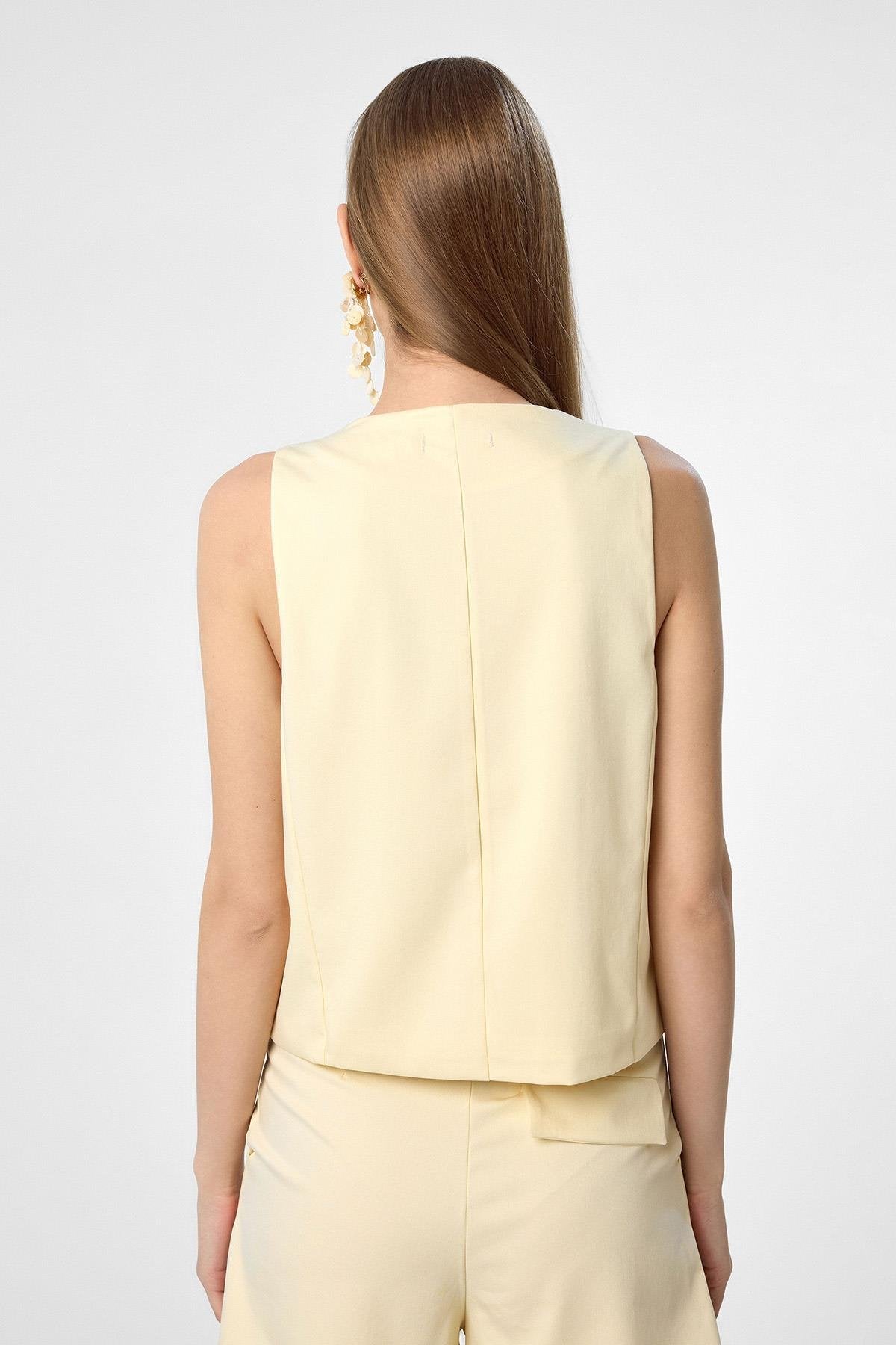 Antioch-Sarı Yelek Şort Kadın Takım-Alt - Üst Takım-12-Milagron.com