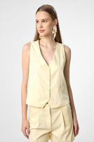 Antioch-Sarı Yelek Şort Kadın Takım-Alt - Üst Takım-3-Milagron.com