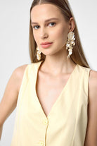 Antioch-Sarı Yelek Şort Kadın Takım-Alt - Üst Takım-7-Milagron.com