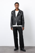 Antioch-Siyah 100% Deri Biker Ceket-Ceket-2-Milagron.com