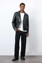 Antioch-Siyah 100% Deri Biker Ceket-Ceket-3-Milagron.com