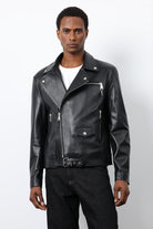 Antioch-Siyah 100% Deri Biker Ceket-Ceket-6-Milagron.com