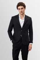 Antioch-Siyah %100 Keten Erkek Blazer Ceket-Ceket-4-Milagron.com