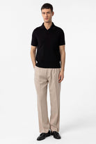 Antioch-Siyah 100% Pamuk Apaş Yaka Triko T Shirt-T-Shirts-2-Milagron.com