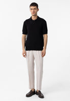 Antioch-Siyah 100% Pamuk Polo Yaka Triko T Shirt-T-Shirts-3-Milagron.com