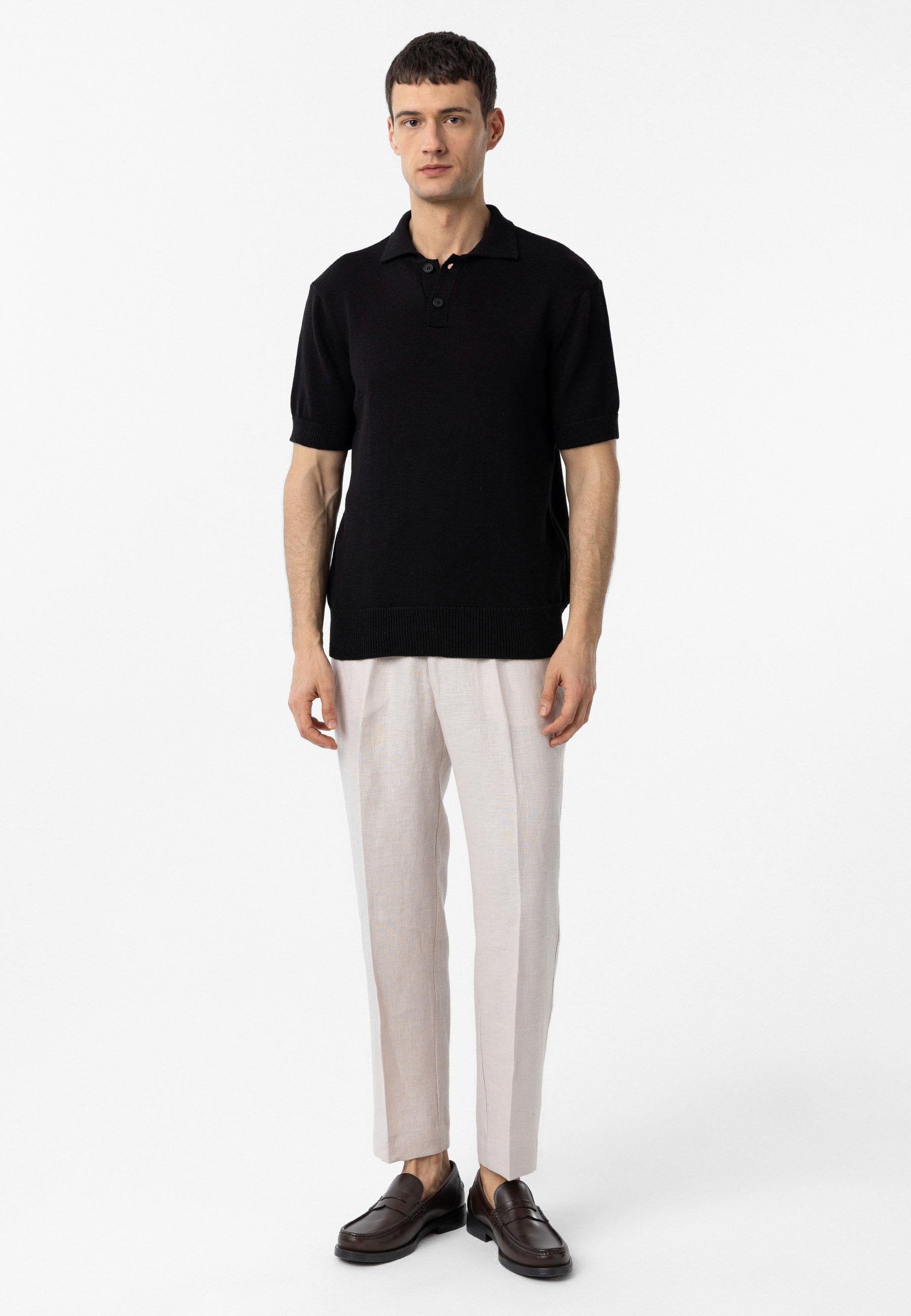 Antioch-Siyah 100% Pamuk Polo Yaka Triko T Shirt-T-Shirts-3-Milagron.com