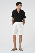 Antioch-Siyah Apaş Yaka Cep Detaylı Erkek Gömlek-Gömlek-2-Milagron.com