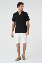 Antioch-Siyah Apaş Yaka Cep Detaylı Erkek Gömlek-Gömlek-3-Milagron.com